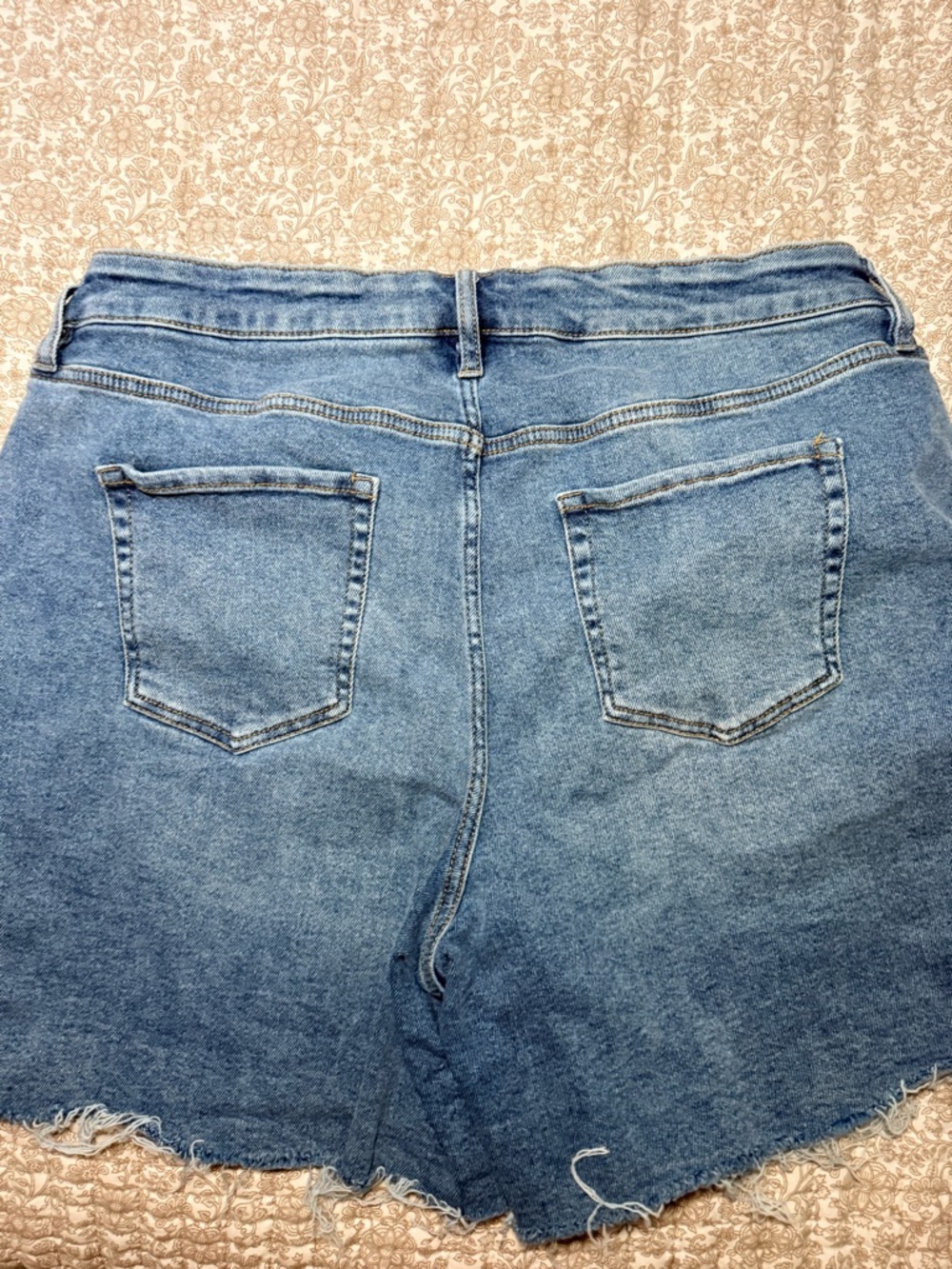 Ava & Viv Light Blue Denim Skirt-Shorts with Frayed Hem - Picture 3 of 3